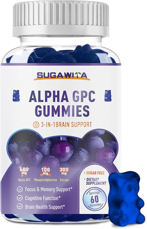 Alpha GPC Choline Gummies 600mg with Phosphatidylserine & Bacopa