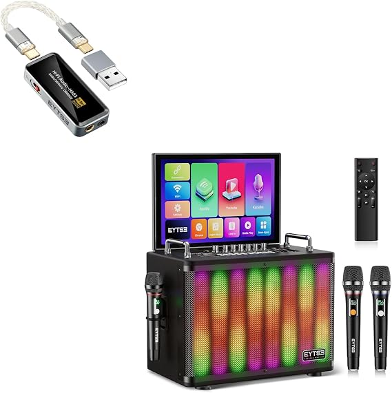 Karaoke Machine and Portable USB C DAC Headphone Amplifier