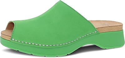 Dansko Ravyn Peep Toe Sandal for Women - Colorful and Stylish Shoe with Recycled Textile Linings and Leather Uppers - All-Day Legendary Comfort