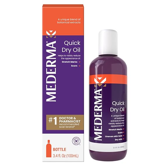Mederma Quick Dry Oil, Scar and Stretch Mark Treatment, Fast-Absorbing