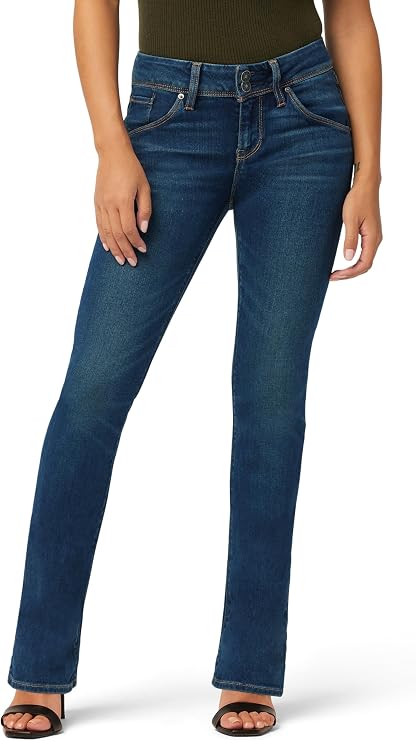Hudson Women's Beth Mid Rise Petite Baby Bootcut Jean with Back Flap Pockets Jeans
