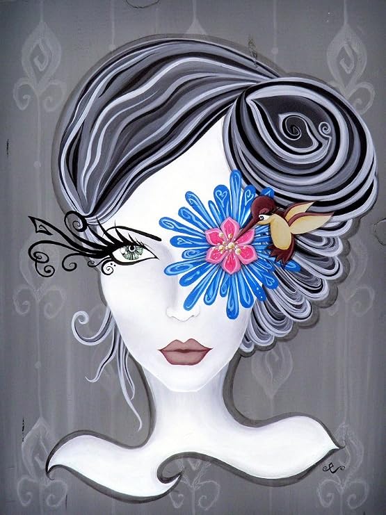 Beija Flor by Elaina Soto Female Portrait Semi-Gloss Fine Wall Art Print Home