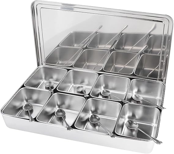 Seasoning Rack, Spice Jar Condiment Box, Reusable Aluminium Alloy Multipurpose for Restaurant Home