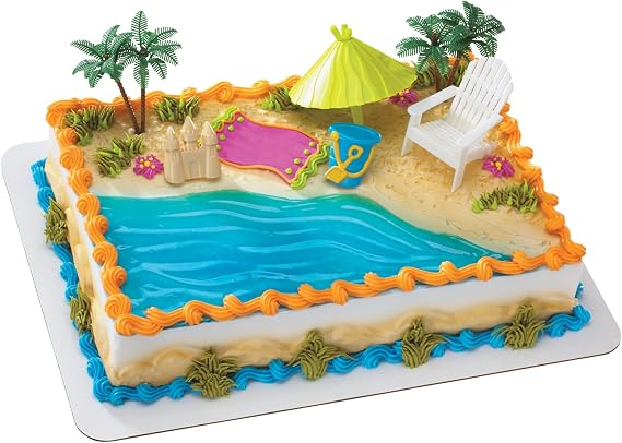 Beach Chair & Umbrella Cake Decorations