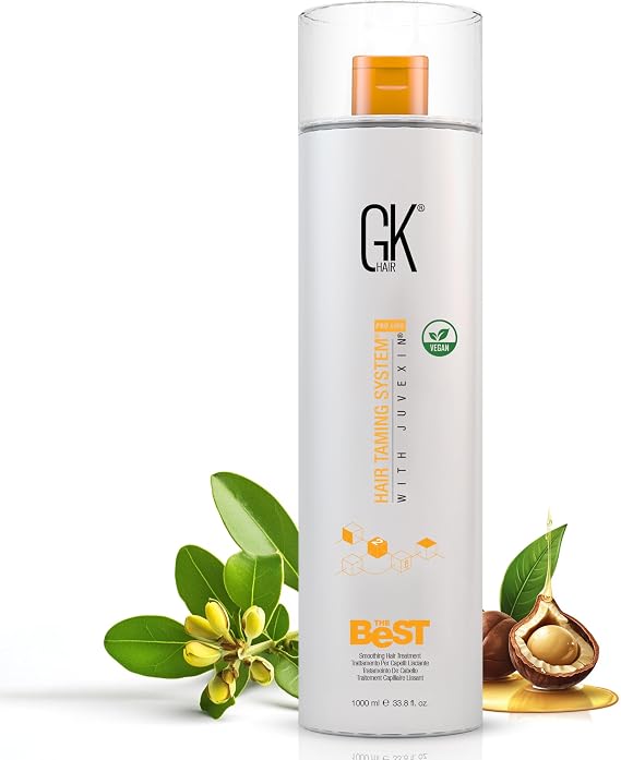 GK HAIR Global Keratin The Best (33.8 Fl Oz/1000ml) Smoothing Keratin Hair Treatment - Professional Brazilian Complex Blowout Straightening For Silky Smooth & Frizz Free Hair