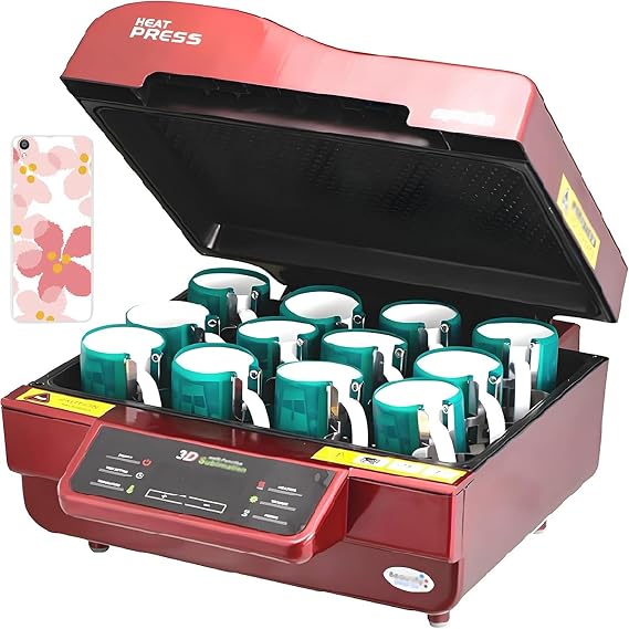 3D Sublimation Vacuum Oven Machine, 2800W Heat Press Machine with Intelligent Temperature Control, Digital Cup Printing Heat Transfer Machine, for Mug/Cell Phone Case Printer