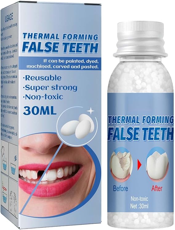Temporary Tooth Filling Kit - Moldable False Teeth Replacement - Dental Repair Beads for Fixing Missing/Broken Tooth - Teeth Repair & Replacement Kit - Filling for Fake Teeth