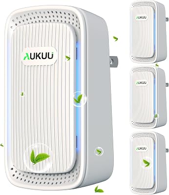 Air Ionizers 4 Pack- Plug In Negative Ion Air Purifiers - Quiet Air Freshener for Home, Bedroom, Office, Basement - Portable Air Purifier Odor, Smoke, Dust, Pet Smell - Mini Air Cleaner White