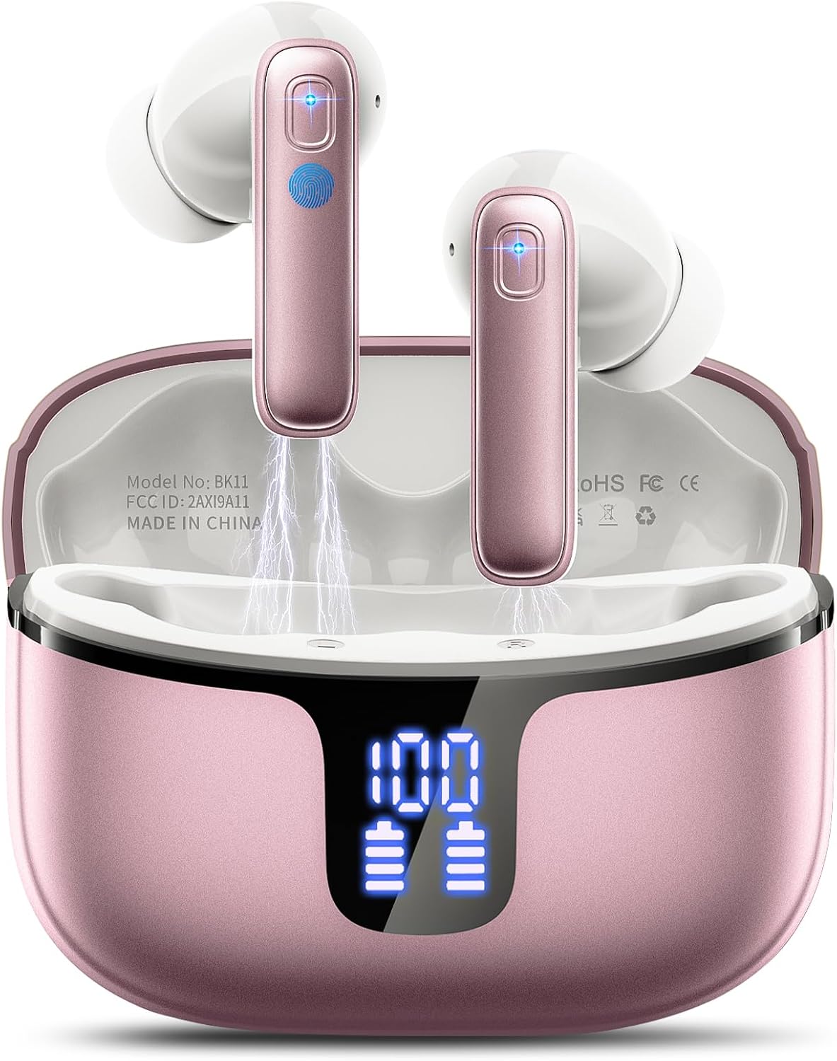 Wireless Earbuds, Ear buds Bluetooth 5.3 Headphones In Ear with 4 ENC Noise Cancelling Mic, 2025 Bluetooth Earphones 40H Playtime Deep Bass Stereo,Wireless Earphones IP7 Waterproof/USB-C/Touch Control