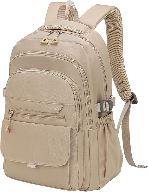 23L Aesthetic 15.6 Inch Laptop Backpack Water Resistant Khaki