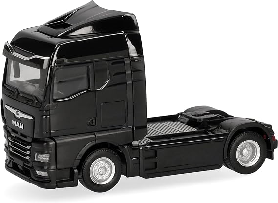 Herpa Truck Model MAN eTGX GM Rigid Tractor 2axles, Black, on a Scale of 1:87, Plastic Miniature, Made in Germany, Model Building, Collectors Edition