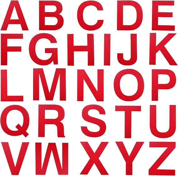 52 Pieces Felt Letter Stickers Self-Adhesive Foam Alphabet Soft Felt Cloth Initial Letters A-Z Stickers for DIY Scrapbooking Art Crafts Projects Party Decoration, Red