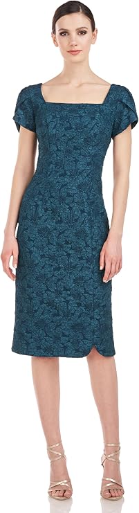 JS Collections Women's Square Neck Cocktail Dress