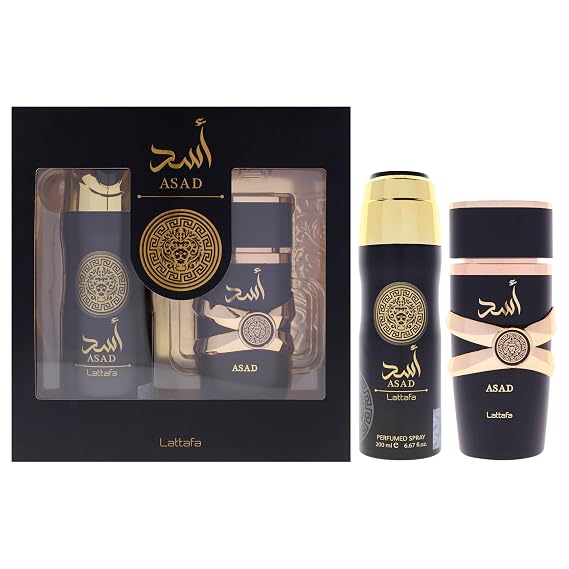 Lattafa Asad 2 Pcs Gift Set With 100ml Edp + 200ml Perfumed Spray