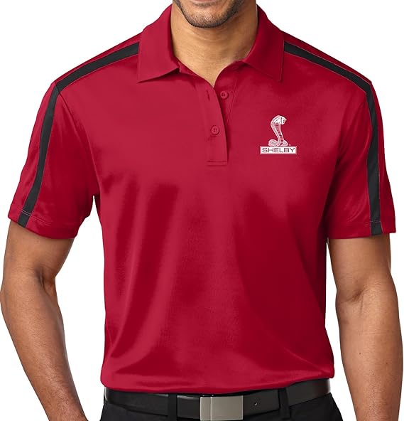 Men's Ford Mustang Shelby Cobra Logo Colorblock Polo Shirt