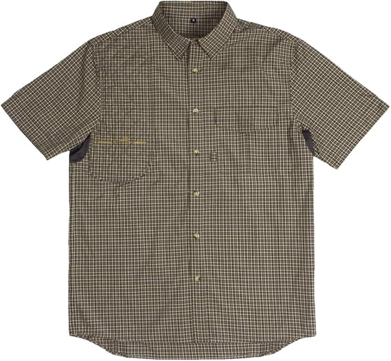 Wild Hare Button Up Short Sleeve Shooting Shirt - Brown Tartan Plaid
