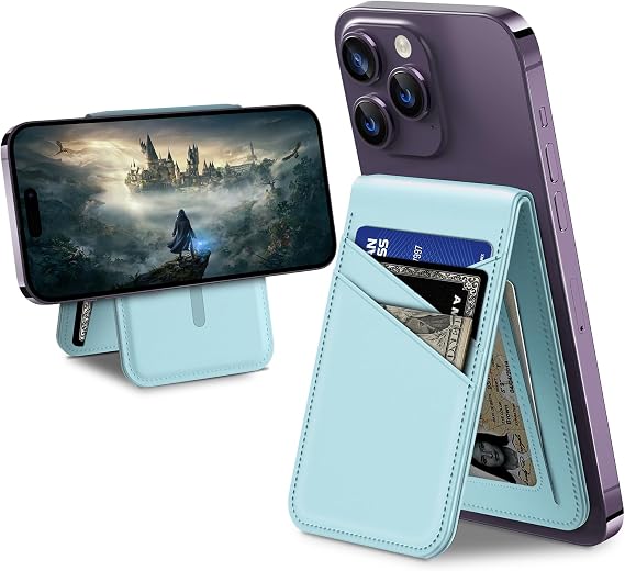 for MagSafe Wallet with Adjustable Stand, Strongest Magnetic iphone Wallet
