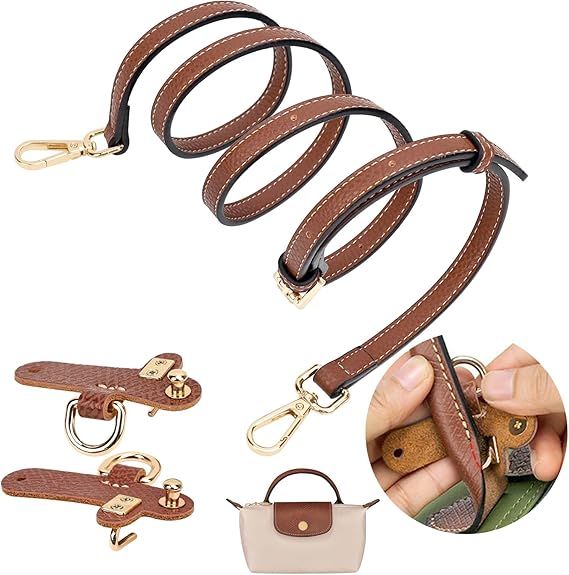 GADITIEK Longchamp için omuz askısı, deri, kadın çantaları için, delik açmadan ayarlanabilir çanta askısı