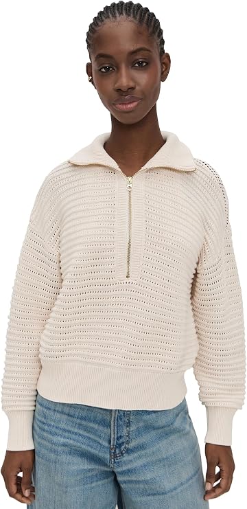 Varley Women's Tara Pointelle Half Zip Sweater
