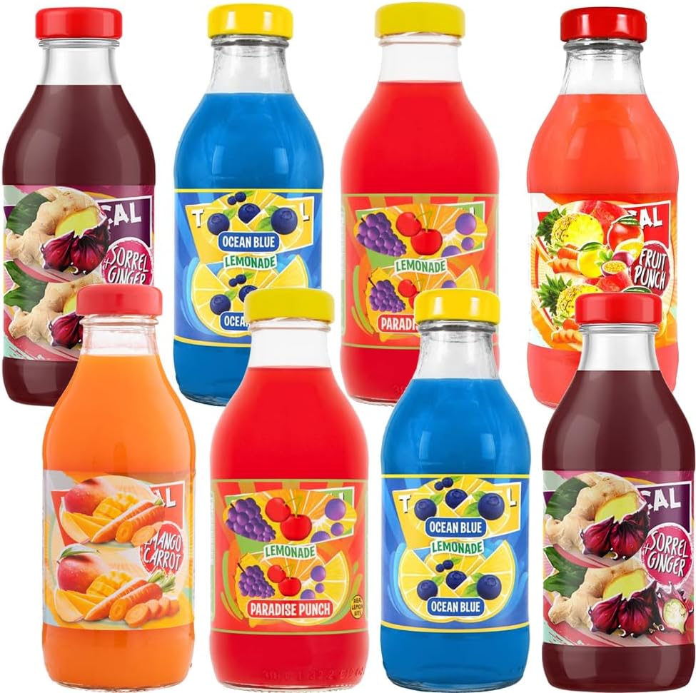 Tropical Random Mixed Sorrel  Ginger, Lemonade Paradiise Punch, Lemonade Ocean Blue, Exotiic Carrot, Fruit Punch &amp; Sours Cheeky Cherry Soft Drink 300ml - Trl Vib 24 x Bottle