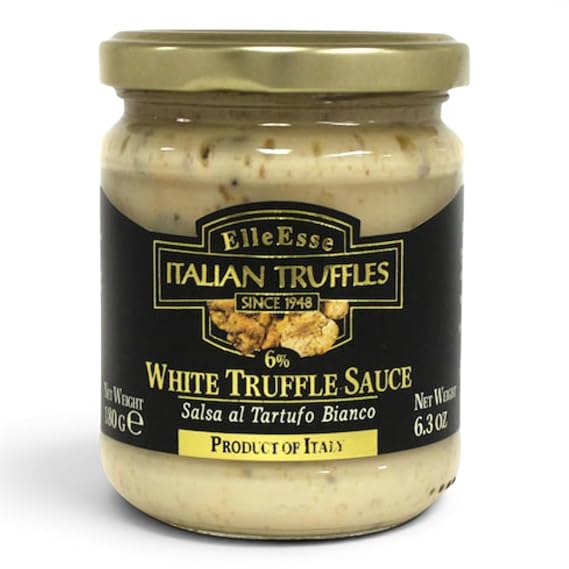 Elle Esse White Truffle Sauce, 6.3 oz - Authentic Italian Gourmet Truffle and Mushroom Sauce