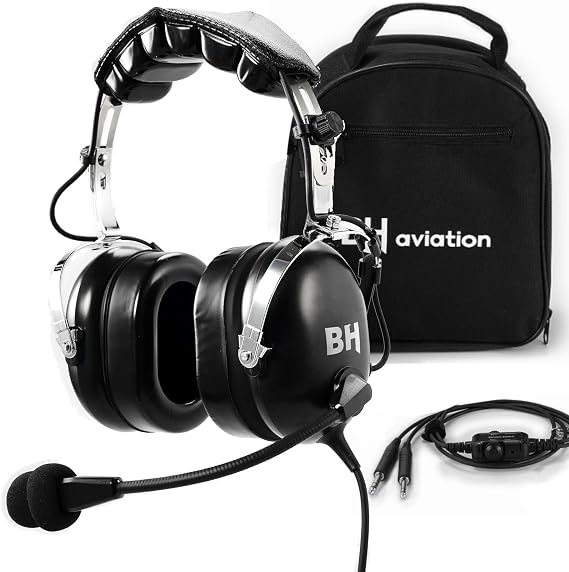 Alpha Lite Aviation Headset - Reliable & Durable Pilot Headset for Student Pilots, 16.7oz Light&Comfort, GA Plug, Ideal First for Flight Training & Back-Up Use