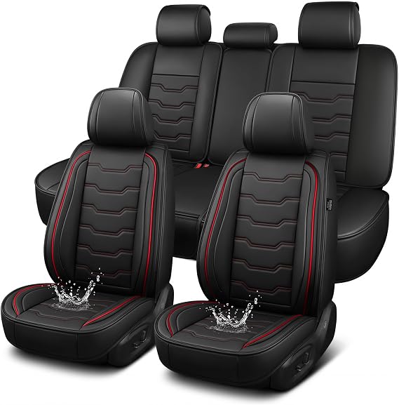 DISUTOGO for Mitsubishi Mirage Seat Covers 2015-2026(5 Seats,Redline)