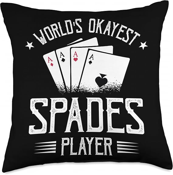 Spades Tournament Gear for Men Women Apparel Card Games Throw Pillow