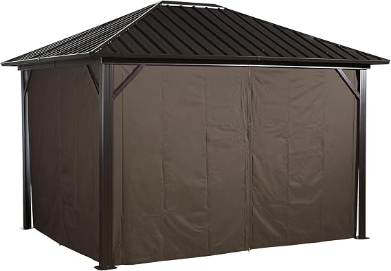 Sojag Accessories Set of 4 10' x 12' Curtains for Genova Outdoor Gazebo - Brown