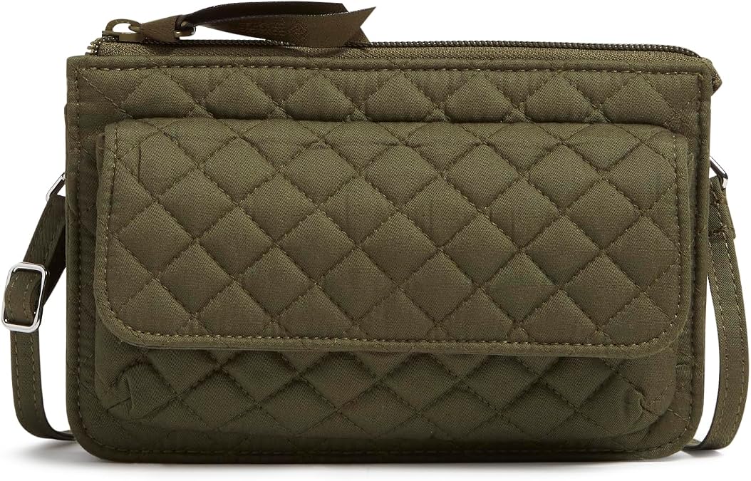 Vera Bradley Women's Cotton Wallet Crossbody Purse with RFID Protection, One Size