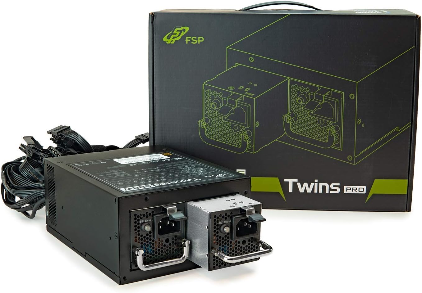 FSP Twins Pro ATX PS2 11 Dual Module 500W Efficiency ≥90% Hot-swappable Redundant Digital Power Supply with Guardian Monitor Software Twins Pro 500, FSP500-50RAB