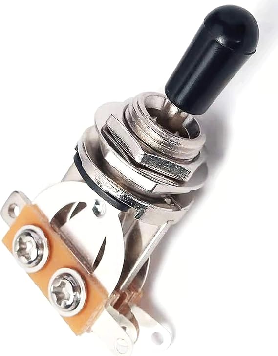 3 Way Short Straight Guitar Toggle Switch Pickup Selector for Gibson Epiphone LP SG Electric Guitar, Black Top with Black Tip