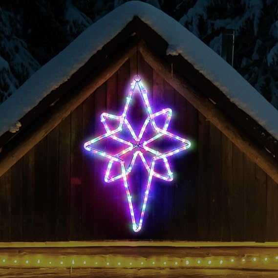 Baquler 22" Star of Bethlehem 360 LED Light Neon Outdoor,Colorful