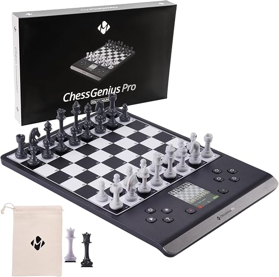 Millennium ChessGenius Pro M815 Electronic Chess Computer with 2200 ELO Adaptive AI Skill Levels, Color Display, Built-in Trainer, Magnetic Travel Design