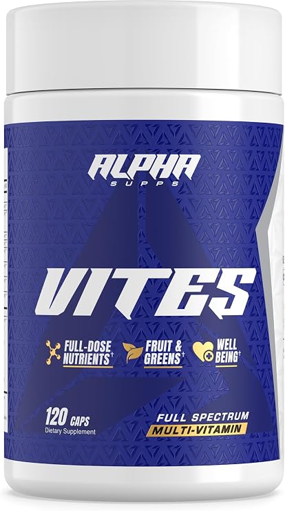 Alpha Supps Vites Men's Multivitamin, Complete Daily Supplement with Fruits, Veggies, Energy, Immune & Prostate Support - Daily Whole Food Vitamins with Antioxidants and Digestive Enzymes