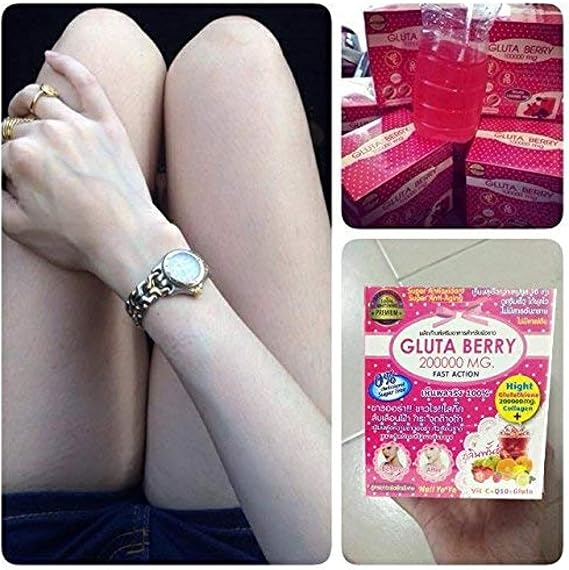 Gluta Berry 200000 mg Drink Punch Whitening Skin Fast action 10pcs./Box.