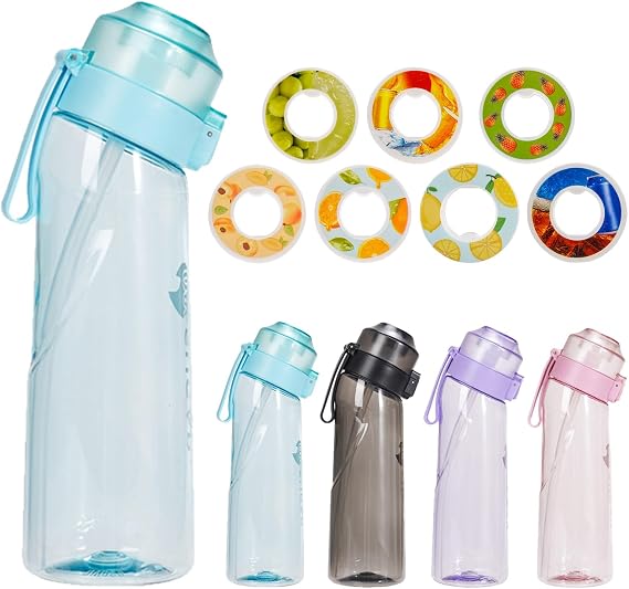 Air Up Water Bottles with 7 Flavor Pods Packs, 650ml Starter Up Set Drink Bottles with 7 Fruit Flavor Pods Flavors 0 Sugars, 0 Calories, Gym and Outdoor Sports Color : Blue
