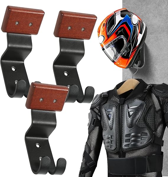 Motorcycle Helmet Mount Rack Rack with Hook for Hanging Motorcycle Helmet and Jacket