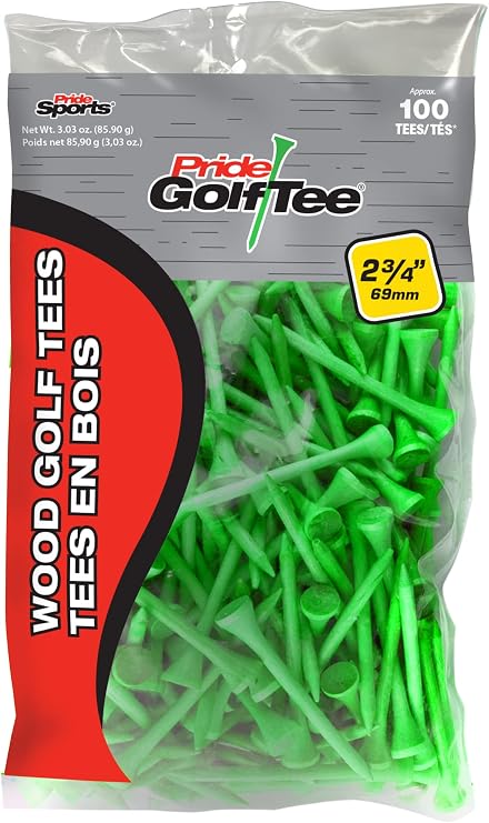Pride Golf Tee, 2-3/4 inch Deluxe Tee, 100 Count Bag