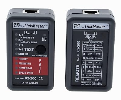 IDEAL INDUSTRIES INC. 62-200 LinkMaster RJ-45 CAT5e6 Wiremapper, LED Based Cable Tester for CAT35e66a Cables