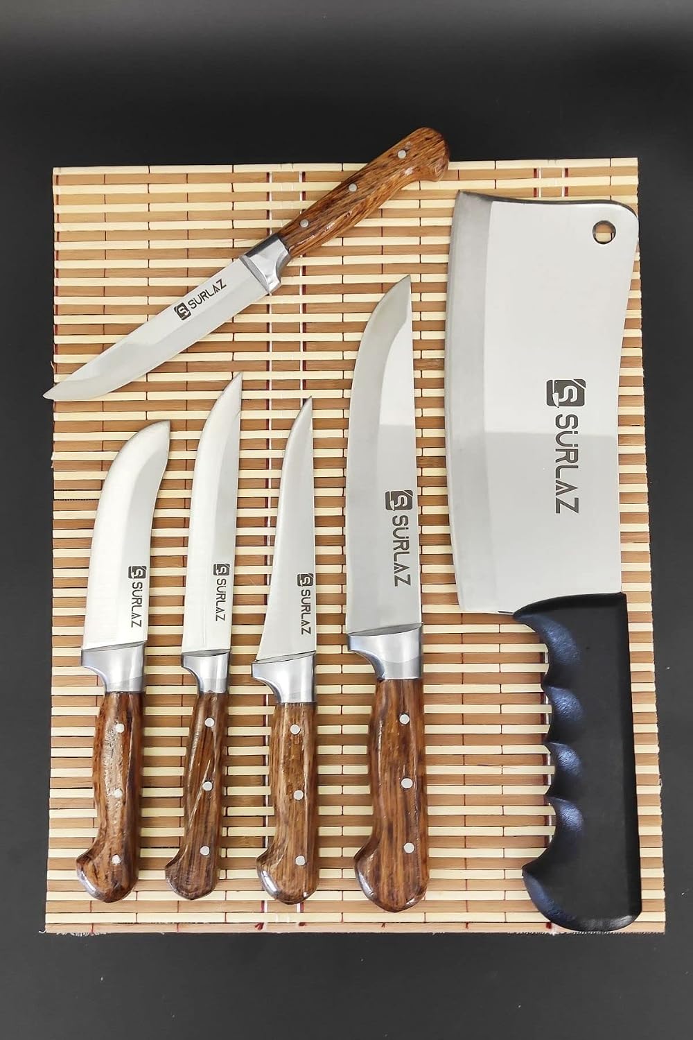 SürLaz Kitchen Knife Set 6 Piece Butcher Knife Sacrifice Knife Row Armor