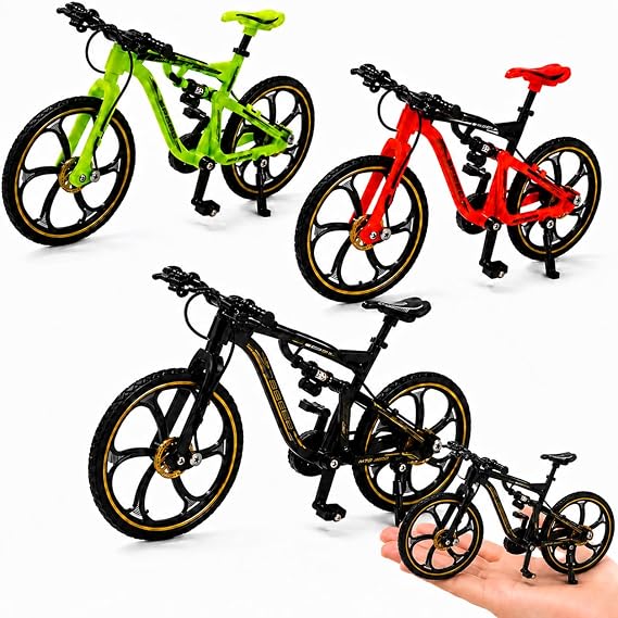 3-Pack Set for Desk Decoration,finger Bike, Mini Mountain Bike ornament