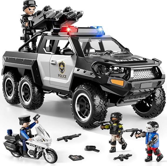 Police Car Truck Toy & Gift for Boys Girls Toddler 3-5 with Lights & Sounds