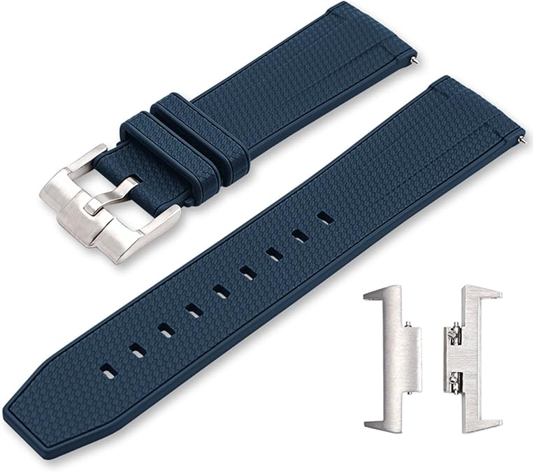 Soft Silicone Watch Band Compatible with Tissot PRX 40mm Watches,Quick Release Strap with Adapter Sets for Men's Tissot Prx Powermatic 80 Models Replacement (dark blue)