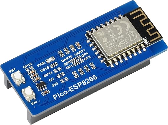 ESP8266 WiFi Module for Raspberry Pi Pico, WiFi Expansion Module Controlled via UART AT Command, Support TCP/UDP Protocol,STA, AP, and STA+AP Three WiFi Operating Modes