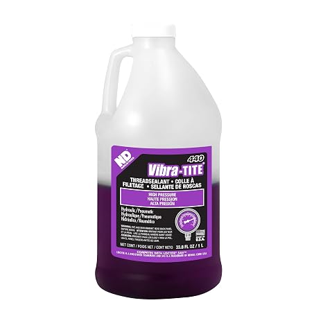Vibra-TITE - 44000 440 Hydraulic and Pneumatic Anaerobic Thread Sealant, 1 Liter Jug, Purple