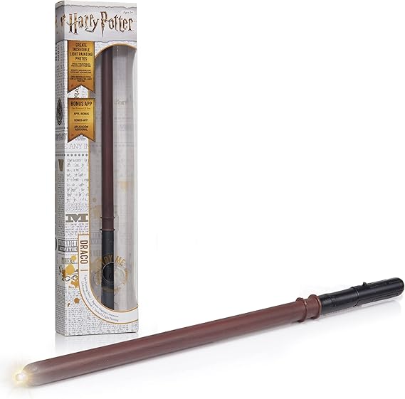 WOW! STUFF - Draco Malfoy Lumos Wand Light up 14, Harry Potter Official Wands and Wizarding World Gifts, Toys and Collectables, Role Play and Dress-up Costume Accessory for Fans, Girls and Boys