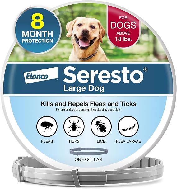 Seresto 8-Month Flea & Tick Collar for Large Dogs Over 18 lbs., 1ct