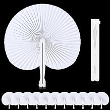 PATILWON 12 Pack Elegant Wedding Hand Fans – Foldable Paper Fans for Guests, DIY Handheld Fan for Summer Weddings, Parties, Decorations