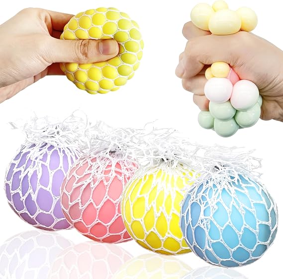 ZTATU Mesh Grape Stress Balls for Adults Squishy Ball Fidgets (4Pack)